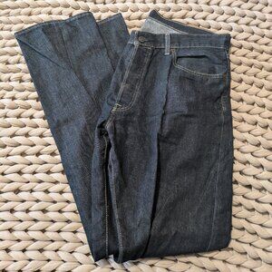 Levi Mens 501 Dark Wash (Rinse) Straight Leg Jeans - 34x34 - Very Good Condition